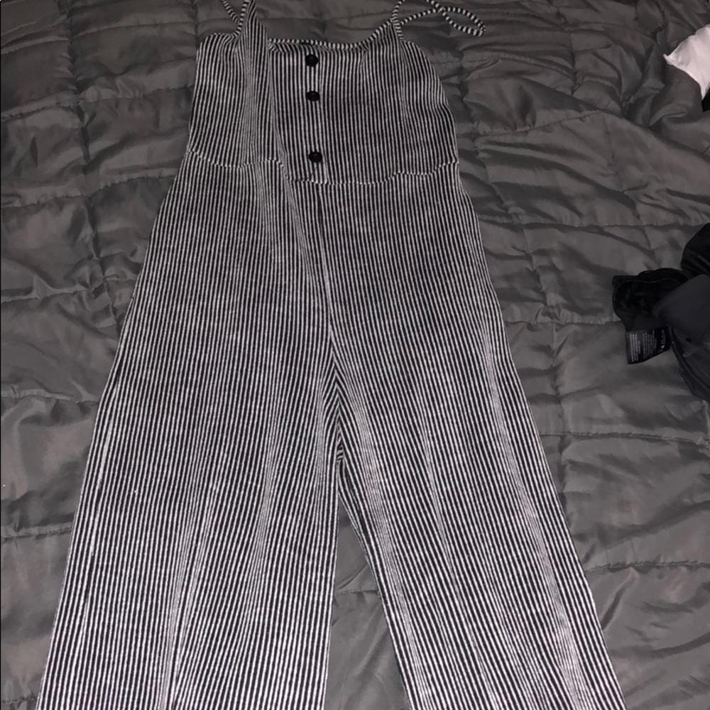 Black and white jump suit